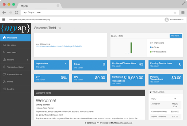 screenshot of MyAP Enterprise
